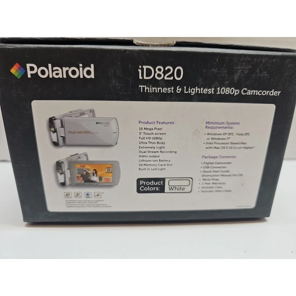 Polaroid ID820-white-OD-2 Ultra Thin‎ Digital Video Recorder
